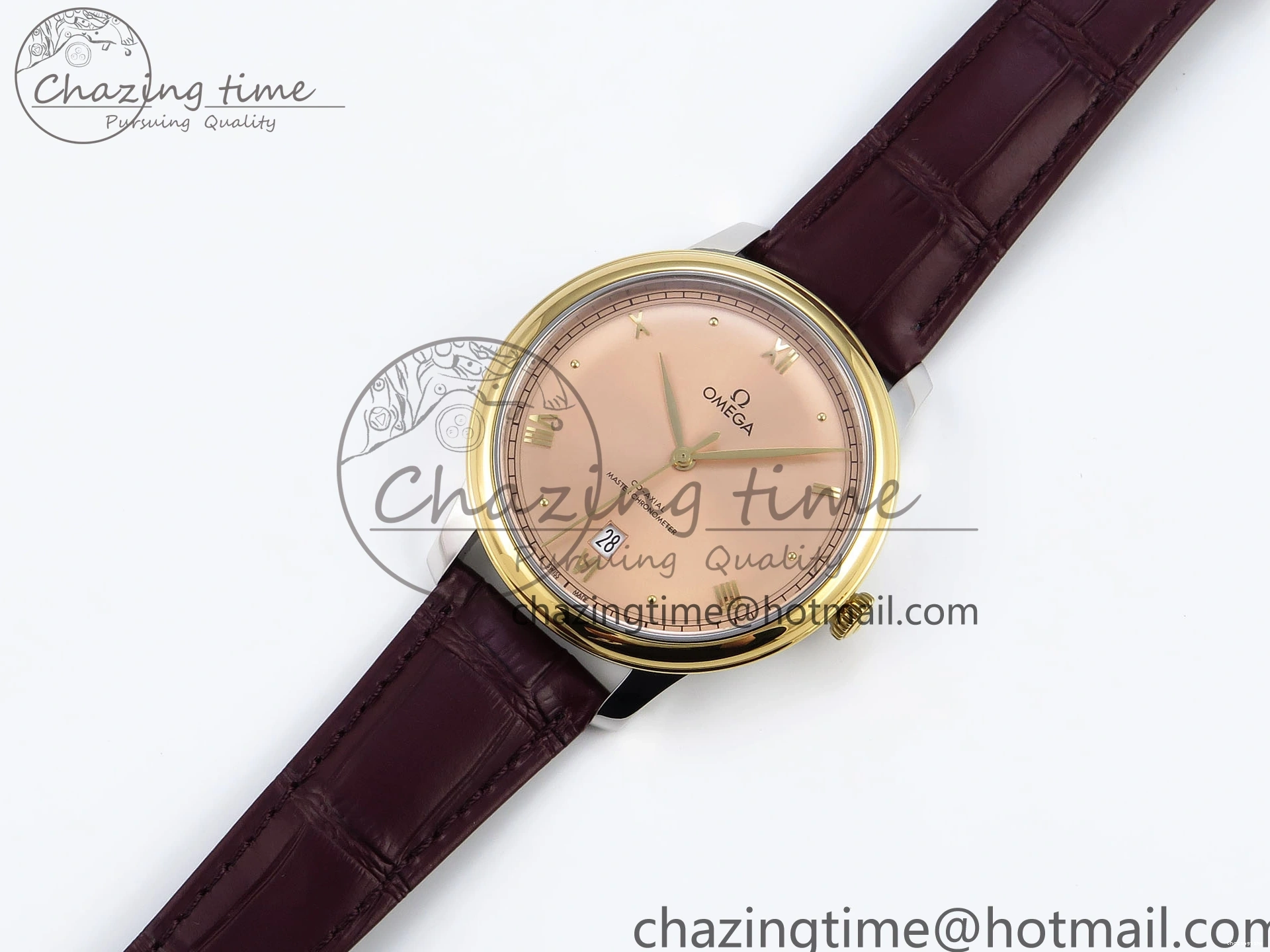 0415 De Ville Date YG MKF 1:1 Best Edition Brown Dial Roman Marker on Brown Leather Strap A OdorResistant 7751